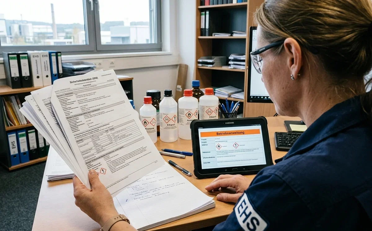 Workflow: Vom Sicherheitsdatenblatt zur fertigen Betriebsanweisung Gefahrstoffe